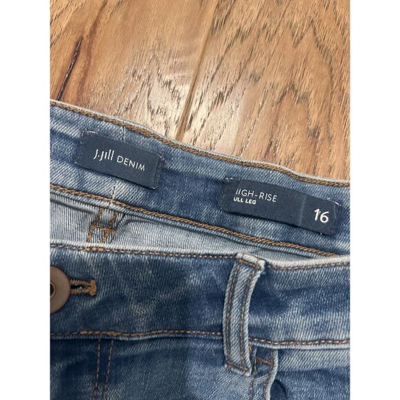 J Jill Jeans Womens Size 16 Blue High Rise Wide Leg Wash Capsule Casual Full Leg - Picture 5 of 7